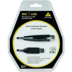 BEHRINGER MIC 2 USB-XLR DE INTERFAZ DE AUDIO USB 5 METROS 44,1/48 KHZ PARA MICRÓFORO MIC2USB PLUG & PLAY PC MAC DAW BEHMIC2USB Cables y Adaptadores de Audio Tarjetas de Audio/Interfaces MID