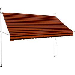 Toldo manual retráctil naranja y marrón 250 cm