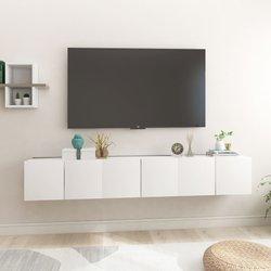 Mueble TV colgante 3 piezas blanco 60x30x30 cm