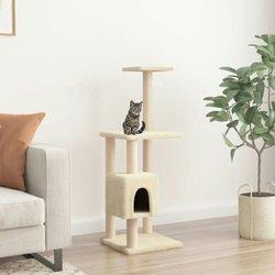 Árbol para gatos con arañazos en crema de sisal 104 cm