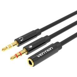 Cable Estéreo Vention BBTBY/ 2x Jack 3.5 Macho - Jack 3.5 Hembra/ 30cm/ Negro