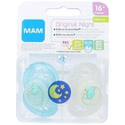 Chupete Silicona Mam Original Night + 16 M Pack Doble Verde