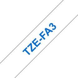 Cinta laminada Compatible Brother Tzefa3 Texto Azul / Fondo Blanco 12Mm X 3M