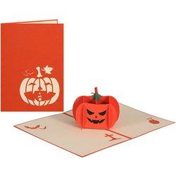 Tarjeta de invitación Halloween Calabaza pop-up 3D