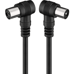 Goobay Cable Coaxial Antena Acodado 2.5m Negro