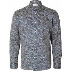 Camisa Selected Soho azul marino estampado para hombre