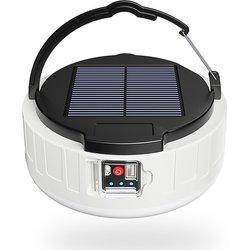 Farol Solar para Camping con USB, función Bateria Externa, Linterna led recargable Lámpara Solar de camping, linterna Portatil para exterior Luz LED de emergencia, resistente al agua, cargador de 4400 mAh para móvil. Sobremesa o Colgante