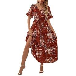 Gardenwed Vestidos de gasa florales para mujer vestido de cóctel fluido Casua