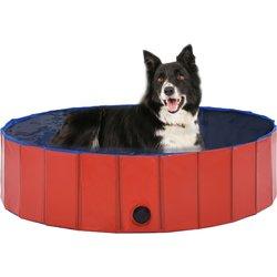 Piscina para perros plegable PVC rojo 120x30 cm