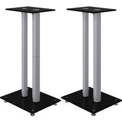 2 PCs de controladores Negro Plata Vidrio Templado Diseño 2 Pilares