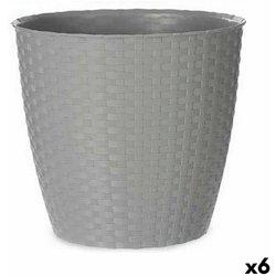 Maceta STEFANPLAST Gris Plástico 29x26,5x29 cm (6 Unidades)