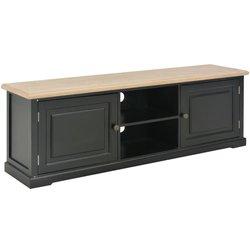 Soporte de TV de madera negro 120x30x40 cm