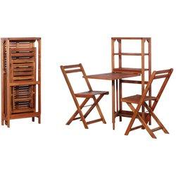 Acacia de madera maciza plegable 3 piezas Bistro Set