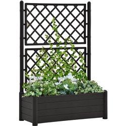 Jardinera con rejilla 100x43x142 cm PP Antracita