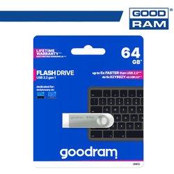 Memoria USB GOODRAM UNO3-0640S0R11 (64 GB - Plateado)