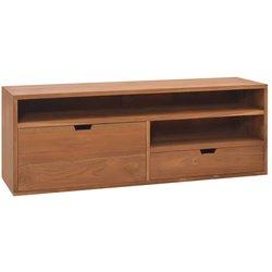 Mueble De Tv Madera Maciza De Teca 110x30x40 Cm Vidaxl