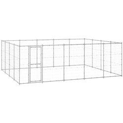 vidaXL Perrera de exterior de acero galvanizado 24,2 m²