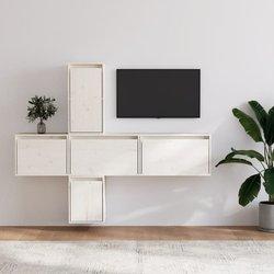 Conjunto 5 Mueble de TV VIDAXL Blanco Madera (60x30x35 cm)