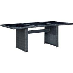 Mesa de jardín VIDAXL Gris Poli Ratán (200x100x74 cm)