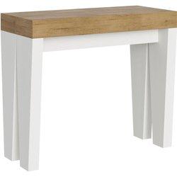 Consola extensible 90x40/196 cm spimbo mix small tapa roble natural - patas fresno blanco