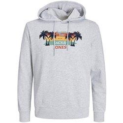 Sudadera Jack&Jones Summer gris con capucha para hombre