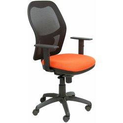 Silla Jorquera malla negra asiento bali naranja