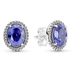 Pendientes Pandora Halo Brilante Azul 290040C01