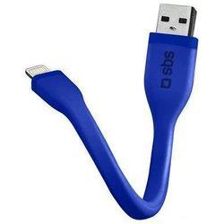 Cable SBS Mini (USB - Lightning - 0.12 m - Azul)