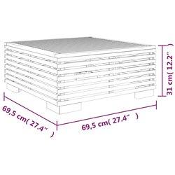 Mesa de jardín de madera maciza de teca 69,5x69,5x31 cm