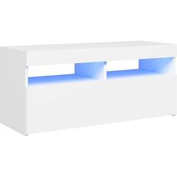 Soporte de TV con luces LED blanco 90x35x40 cm