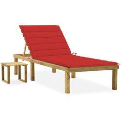 Tumbona VIDAXL Rojo Madera (200x70x77 cm)