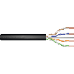 Cable de instalación en seco para exterior DIGITUS cat.6, U/UTP, Fca, AWG 24/1, PE, 50m, negro