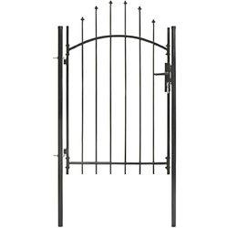 vidaXL PUERTA DE JARDÍN DE ACERO NEGRO 1X2 M