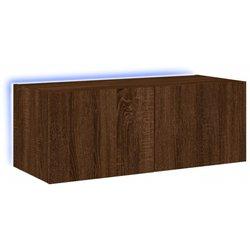 Mueble TV de pared con LED Roble Marrón Claro 80x35x31 cm