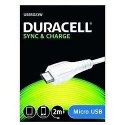 Cable USB DURACELL USB5023W 2 m Blanco (1 unidad)