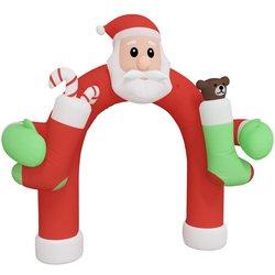 vidaXL Puerta de arco inflable de Navidad con LED 320 cm