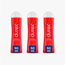 Lubricantes Durex Lote x3 50ml, para sexo seguro. Descubre el tuyo y disfruta. Original, Calor, Frescor. Fresa y Perfect Connection