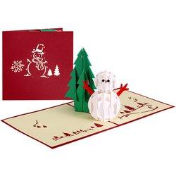 Tarjeta de felicitación Navidad Snowman pop-up 3D