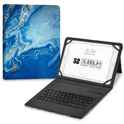 funda y teclado 9.6´´ subblim marmol azul