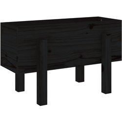 Jardinera Madera Maciza De Pino Negro 62x30x38 Cm Vidaxl