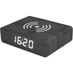 Fisura – Despertador cargador inalámbrico. Reloj con luz de LED nocturna regulable. Despertador con cable USB. Medidas : 10,5 x 8 centímetros.