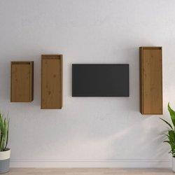 Conjunto 3 Mueble de TV VIDAXL Marrón Madera ( 30x30x100 cm)