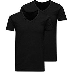 Camiseta jack and jones jacbasic v-neck 2 pack black hombre