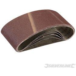 Silverline sanding belts 75 x 457mm 5pk