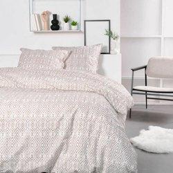 Juego de cama 240 x 200 cm - beige y blanco