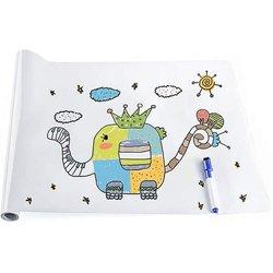 Rollo de Pizarra Blanca Autoadhesiva 60x150cm Pegatina de Pared 45x200cm Vinilo Blanco para Escribir con Rotulador 45x150cm, Lamina Pizarra Adhesiva Infantil