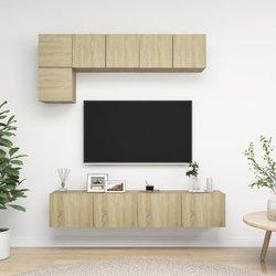 Juego de muebles para TV 5 piezas Sonoma Wood Oak Multilayer