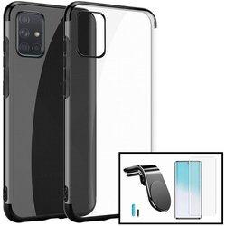 Kit Funda, Protector Curved UV y Soporte Magnético Coche Huawei P40 Pro Plus SlimArmor Negro