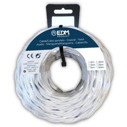 Cable textil trenzado 3x1,5mm blanco 25m