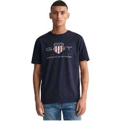 Camiseta de Hombre GANT Corta Azul (L)